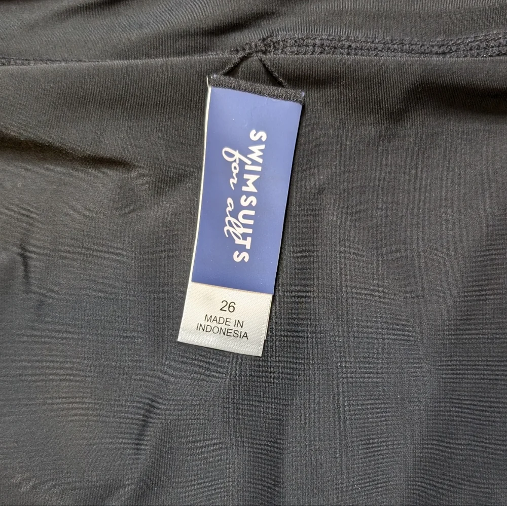 NEW Swimsuits For All Black‎ Swim Shorts Size 26